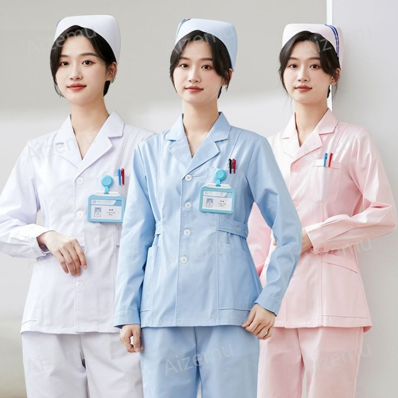 Lab Coat Medical - Neue weiße langärmlige Krankenschwesteruniform, Laborkittel, Arztkittel