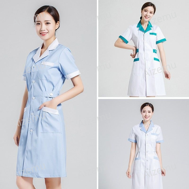Lab Coat Medical - Unisex Kurzarm-Arztkittel für Schönheitssalons, Weiße Apotheker-