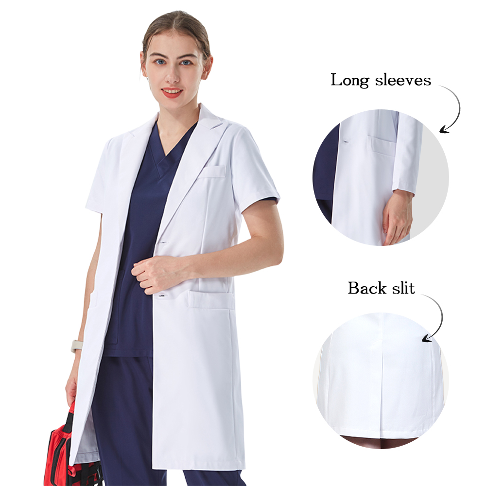 Lab Coat Medical - Durchdachter Laborkittel mit Reverskragen für Ärzte,